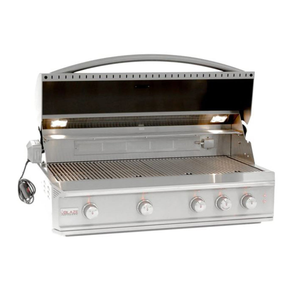 Blaze Professional LUX 44-Inch Natural Gas Built-In 4 Burner Grill with Infrared Rear Burner, Rotisserie and Lights - BLZ-4PRO-NG