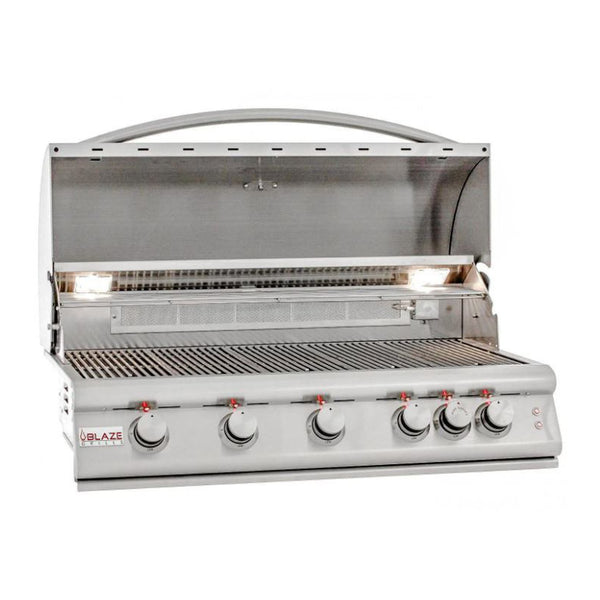 Blaze Premium LTE 40-Inch Propane Gas Built-In 5 Burner Grill with Infrared Rear Burner and Lights - BLZ-5LTE2-LP