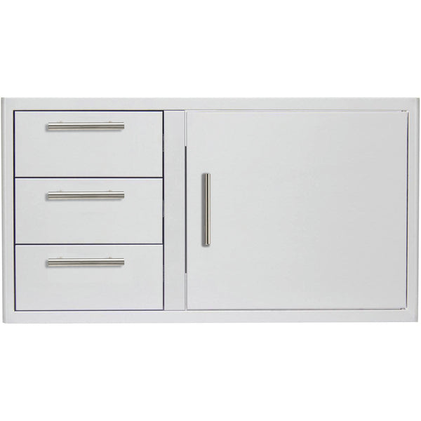 Blaze 39-Inch Stainless Steel Triple Drawer and Single Door Storage Combo - BLZ-DDC-39-R-LTSC