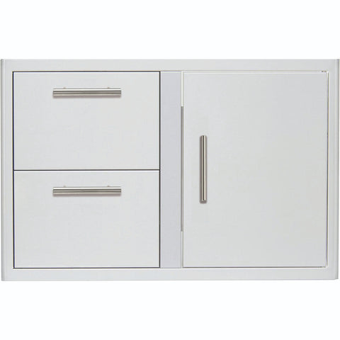 Blaze 32-Inch Stainless Steel Double Drawer and Single Door Storage Combo - BLZ-DDC-R-LTSC