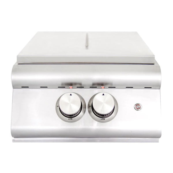 Blaze Premium LTE Natural Gas Built-In Power Burner with Wok Ring, Lighted Knobs and Lid - BLZ-PBLTE-NG