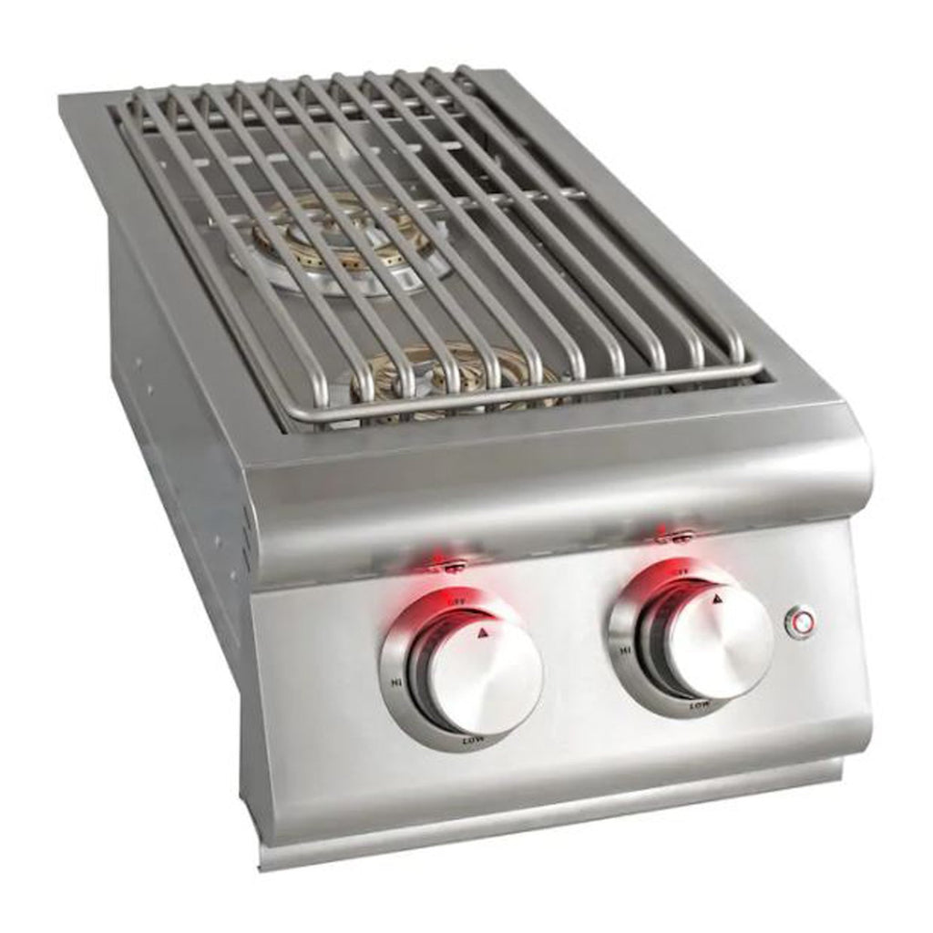 Blaze Premium LTE Natural Gas Built-In Double Side Burner with Lighted Knobs and Lid - BLZ-SB2LTE-NG