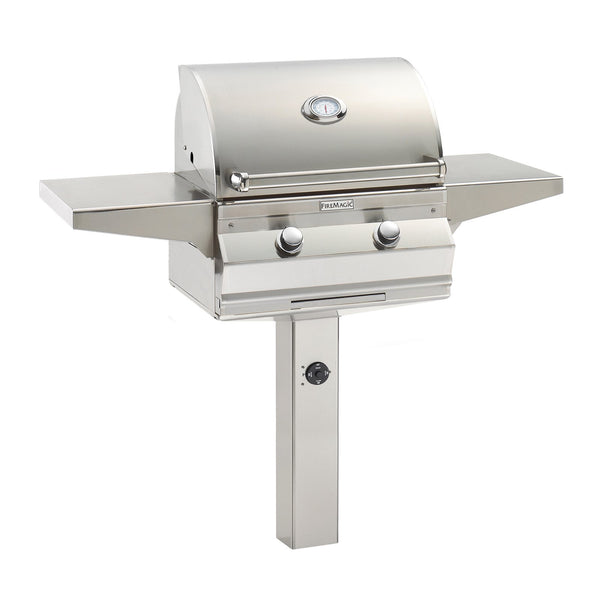 Fire Magic Choice C430i 24-Inch Propane Gas In-Ground Post Mounted Grill w/ Analog Thermometer - C430S-RT1P-G6