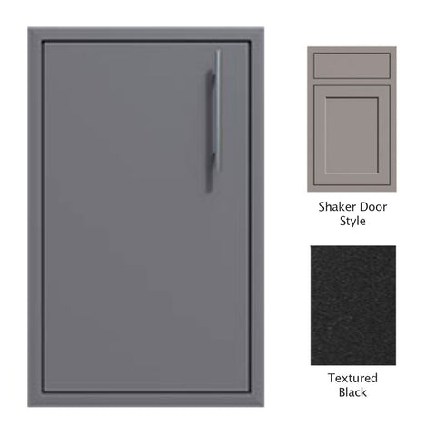 Canyon Series Shaker Style 18"w by 29"h Single Door Enclosure w/ Adj. Shelf (Left Hinge) In Textured Black - CAN001-F01-Shaker-LftHng-TexturedBlack