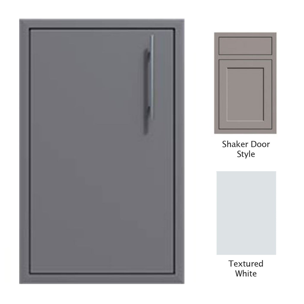 Canyon Series Shaker Style 18"w by 29"h Single Door Enclosure w/ Adj. Shelf (Left Hinge) In Textured White - CAN001-F01-Shaker-LftHng-TexturedWhite