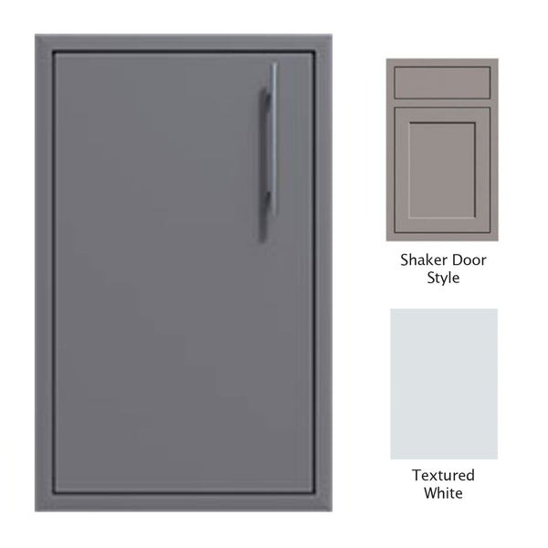 Canyon Series Shaker Style 18"w by 29"h Single Door Enclosure w/ Adj. Shelf (Left Hinge) In Textured White - CAN001-F01-Shaker-LftHng-TexturedWhite