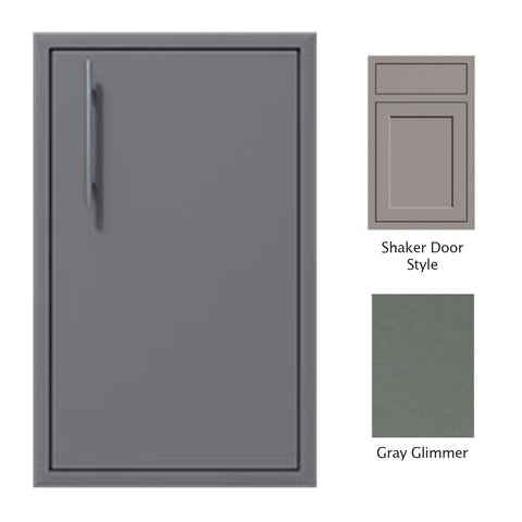 Canyon Series Shaker Style 18"w by 29"h Single Door Enclosure w/ Adj. Shelf (Right Hinge) In Grey Glimmer - CAN001-F01-Shaker-RghtHng-TexturedGreyGlimmer