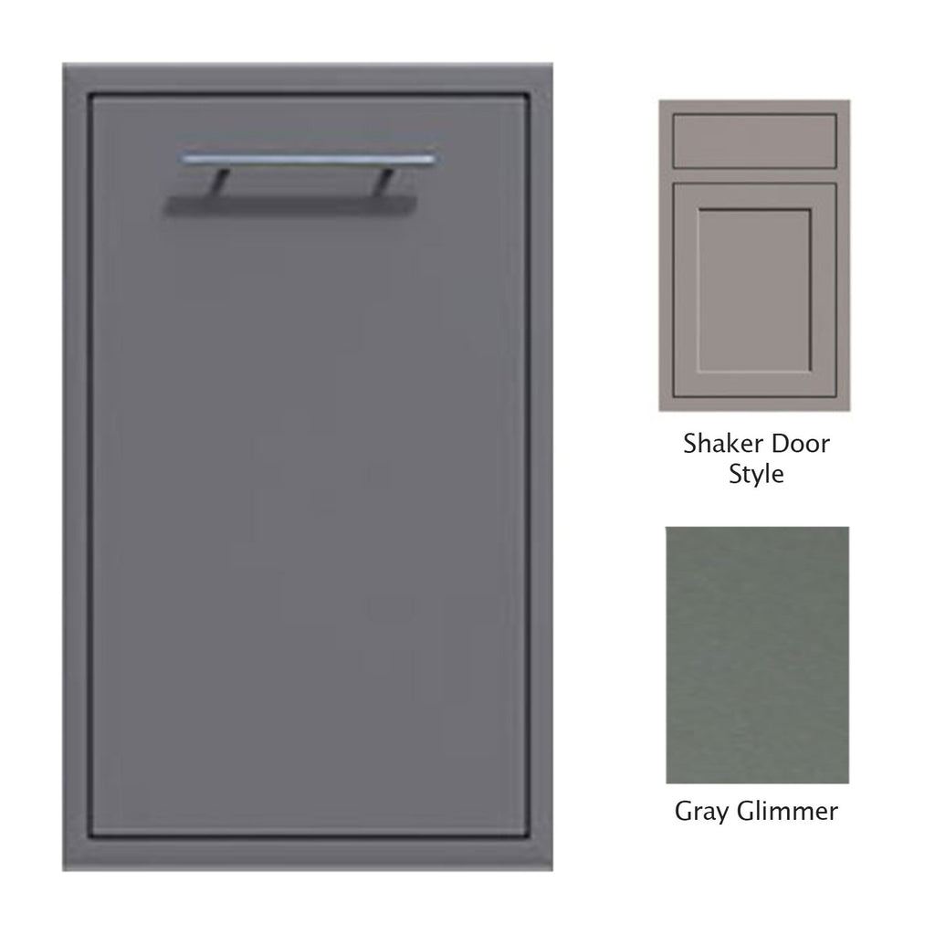 Canyon Series Shaker Style 18"w by 29"h Trash Pullout Drawer Enclosure (Bin Included) In Grey Glimmer - CAN001-F04-Shaker-TexturedGreyGlimmer