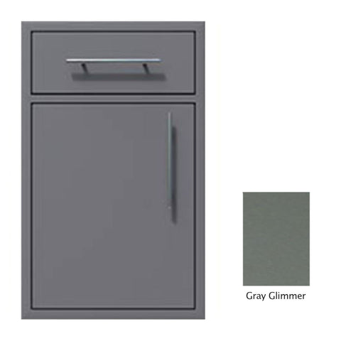 Canyon Series 18"w by 29"h Single Door, Drawer Enclosure w/ Adj. Shelf (Left Hinge) In Grey Glimmer - CAN002-F01-LftHng-TexturedGreyGlimmer