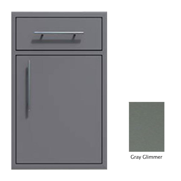 Canyon Series 18"w by 29"h Single Door, Drawer Enclosure w/ Adj. Shelf (Right Hinge) In Grey Glimmer - CAN002-F01-RghtHng-TexturedGreyGlimmer