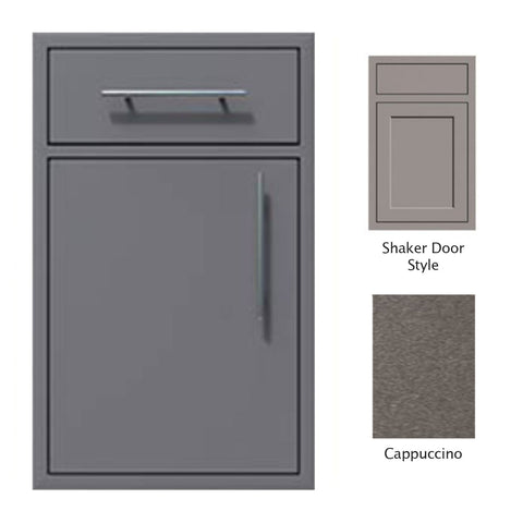 Canyon Series Shaker Style 18"w by 29"h Single Door, Drawer Enclosure w/ Adj. Shelf (Left Hinge) In Cappuccino - CAN002-F01-Shaker-LftHng-Cappuccino