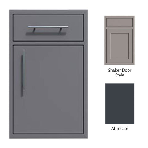 Canyon Series Shaker Style 18"w by 29"h Single Door, Drawer Enclosure w/ Adj. Shelf (Right Hinge) In Anthracite - CAN002-F01-Shaker-RghtHng-Anthracite
