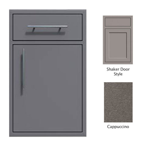Canyon Series Shaker Style 18"w by 29"h Single Door, Drawer Enclosure w/ Adj. Shelf (Right Hinge) In Cappuccino - CAN002-F01-Shaker-RghtHng-Cappuccino