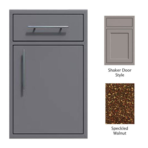 Canyon Series Shaker Style 18"w by 29"h Single Door, Drawer Enclosure w/ Adj. Shelf (Right Hinge) In Speckled Walnut - CAN002-F01-Shaker-RghtHng-SpeckWalnut
