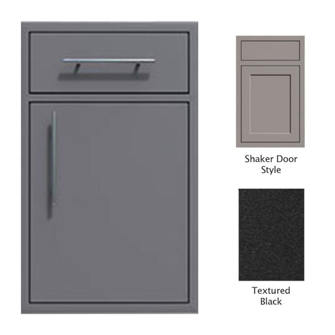 Canyon Series Shaker Style 18"w by 29"h Single Door, Drawer Enclosure w/ Adj. Shelf (Right Hinge) In Textured Black - CAN002-F01-Shaker-RghtHng-TexturedBlack