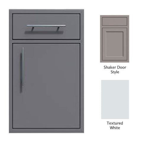 Canyon Series Shaker Style 18"w by 29"h Single Door, Drawer Enclosure w/ Adj. Shelf (Right Hinge) In Textured White - CAN002-F01-Shaker-RghtHng-TexturedWhite