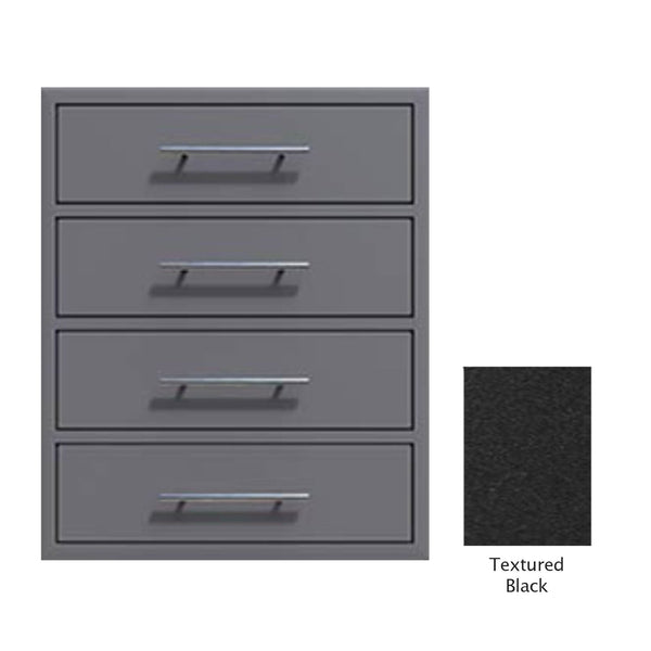 Canyon Series 24"w by 29"h 4 Storage Drawer Enclosure, Fully-Extensible In Textured Black - CAN006-F01-TexturedBlack