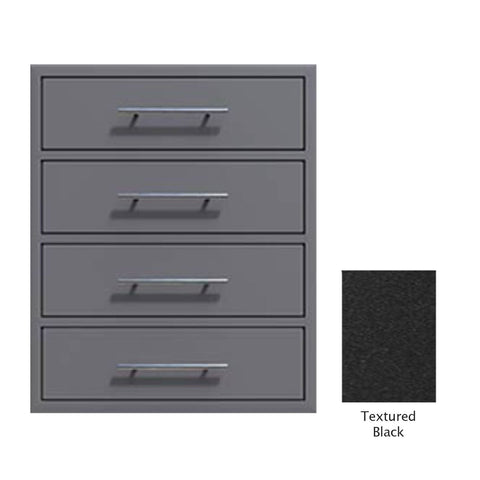 Canyon Series 18"w by 29"h 4 Storage Drawer Enclosure, Fully-Extensible In Textured Black - CAN003-F01-TexturedBlack