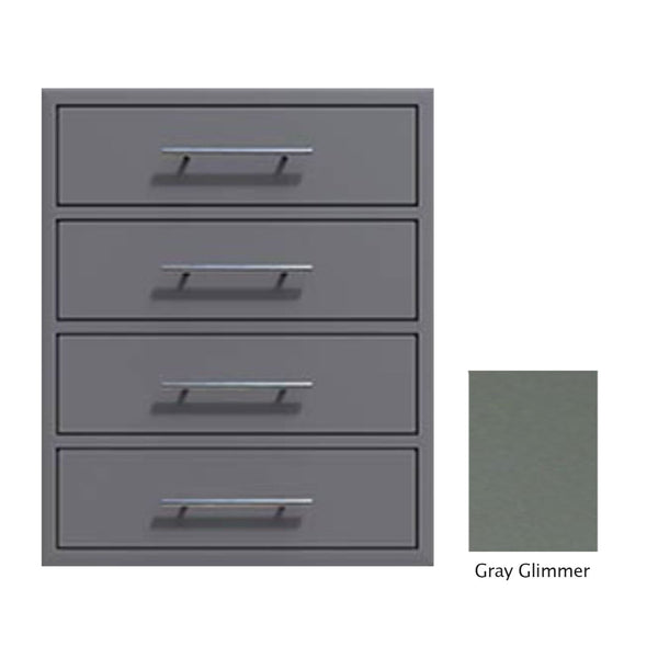 Canyon Series 24"w by 29"h 4 Storage Drawer Enclosure, Fully-Extensible In Grey Glimmer - CAN006-F01-TexturedGreyGlimmer