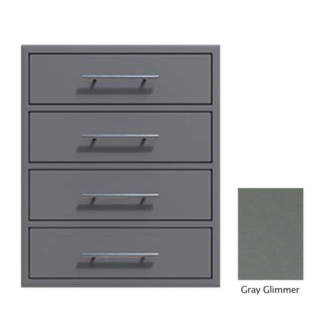 Canyon Series 18"w by 29"h 4 Storage Drawer Enclosure, Fully-Extensible In Grey Glimmer - CAN003-F01-TexturedGreyGlimmer