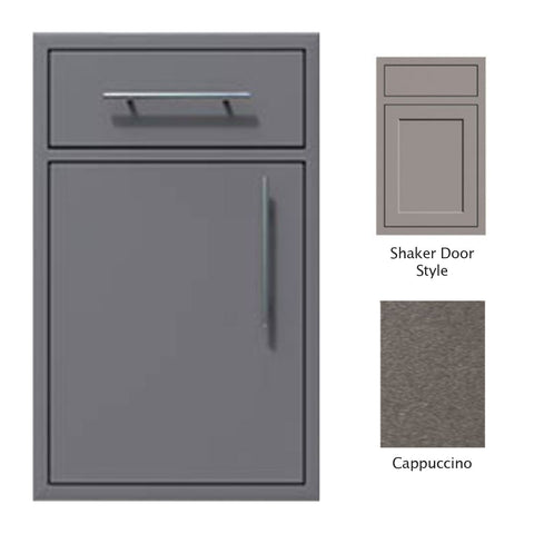 Canyon Series Shaker Style 24"w by 29"h Single Door, Drawer Enclosure w/ Adj. Shelf (Left Hinge) In Cappuccino - CAN005-F01-Shaker-LftHng-Cappuccino