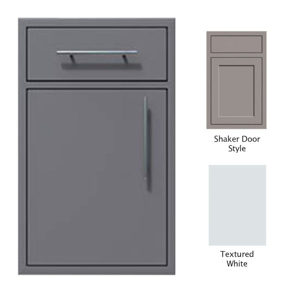 Canyon Series Shaker Style 24"w by 29"h Single Door, Drawer Enclosure w/ Adj. Shelf (Left Hinge) In Textured White - CAN005-F01-Shaker-LftHng-TexturedWhite