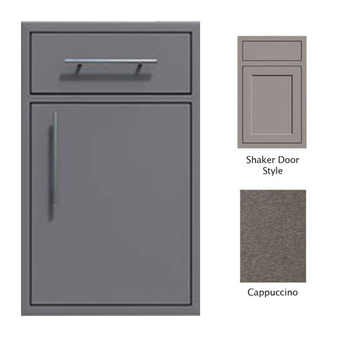 Canyon Series Shaker Style 24"w by 29"h Single Door, Drawer Enclosure w/ Adj. Shelf (Right Hinge) In Cappuccino - CAN005-F01-Shaker-RghtHng-Cappuccino