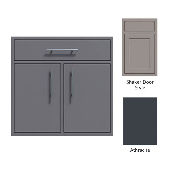 Canyon Series Shaker Style 30"w by 29"h Double Door, Drawer Enclosure w/ Adj. Shelf In Anthracite - CAN009-F01-Shaker-Anthracite