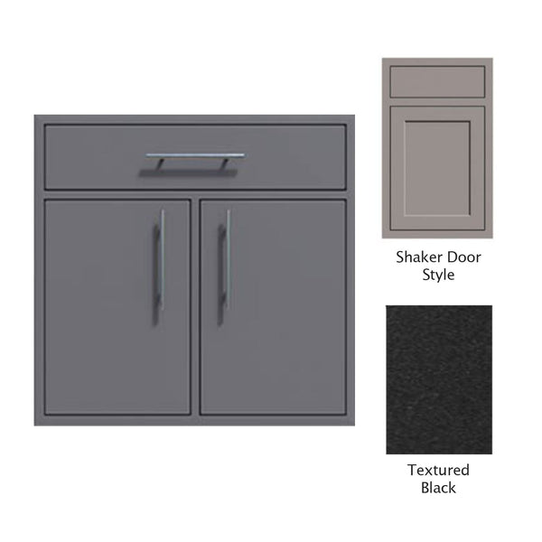 Canyon Series Shaker Style 30"w by 29"h Double Door, Drawer Enclosure w/ Adj. Shelf In Textured Black - CAN009-F01-Shaker-TexturedBlack