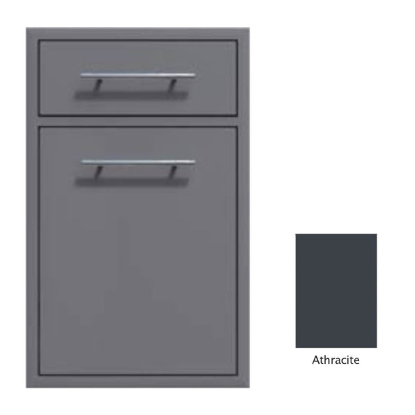 Canyon Series 18"w by 29"h Trash Pullout w/ Single Storage Drawer Enclosure In Anthracite - CAN017-F04-Anthracite