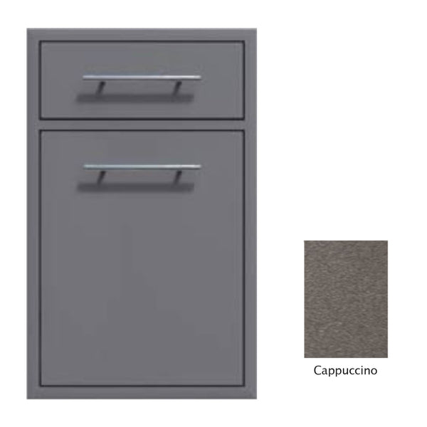 Canyon Series 18"w by 29"h Trash Pullout w/ Single Storage Drawer Enclosure In Cappuccino - CAN017-F04-Cappuccino