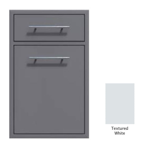 Canyon Series 18"w by 29"h Trash Pullout w/ Single Storage Drawer Enclosure In Textured White - CAN017-F04-TexturedWhite
