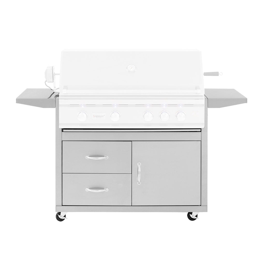 Summerset Stainless Steel Fully Assembled Door and 2 Drawer Combo Cart For 38-Inch TRL Grills (Cart Only) - CART-TRL38-DC