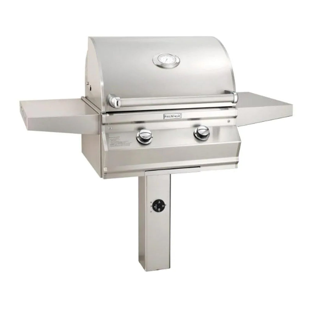 Fire Magic Choice Muilt-User C430i 24-Inch Natural Gas In-Ground Post Mounted Grill w/ Analog Thermometer - CM430S-RT1N-G6