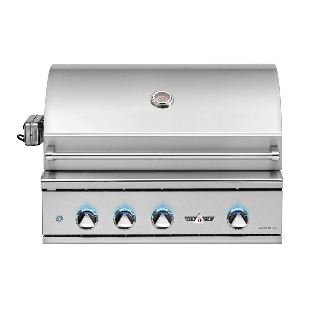 Delta Heat 32-Inch Propane Gas Built-In Grill, w/ Infrared Rotisserie and Sear Zone - DHBQ32RS-DL