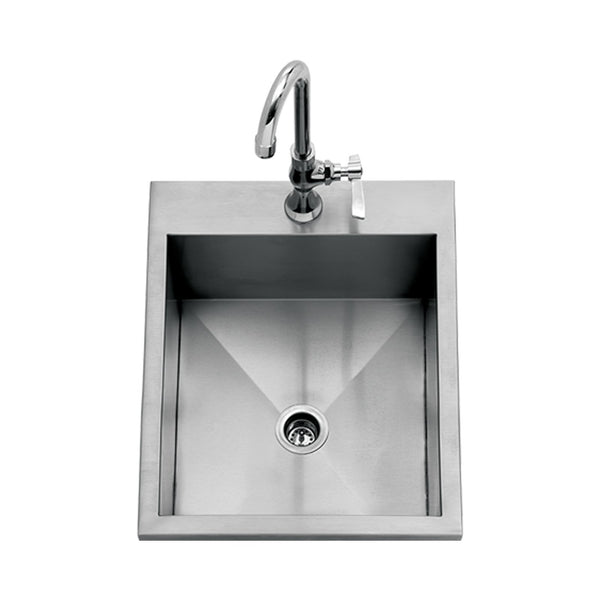 Delta Heat 15-Inch Drop-In Outdoor Sink w/ Cold Water Faucet - DHOS15