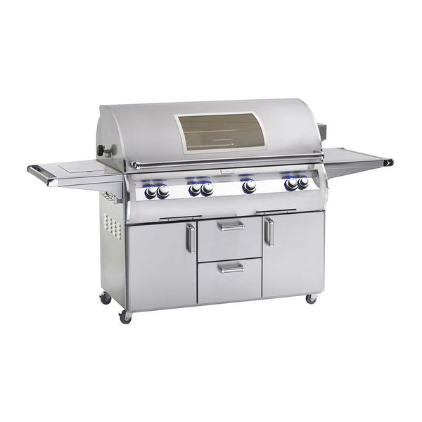 Fire Magic Echelon Diamond E1060s 48-Inch Propane Gas Freestanding Grill w/ Flush Mounted Single Side Burner, Backburner, Rotisserie Kit, 1 Sear Burner, Magic View Window and Analog Thermometer - E1060S-8LAP-62-W