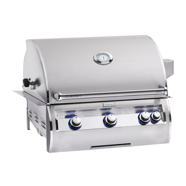 Fire Magic Echelon Diamond E660i 30-Inch Propane Gas Built-In Grill w/ 1 Sear Burner, Backburner, Rotisserie Kit and Analog Thermometer - E660I-8LAP