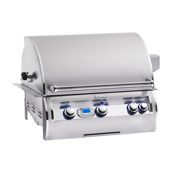 Fire Magic Echelon Diamond E660i 30-Inch Propane Gas Built-In Grill w/ Backburner, Rotisserie Kit and Digital Thermometer - E660I-8E1P