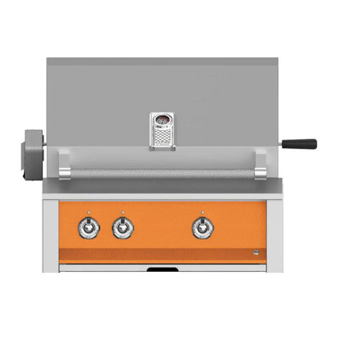 Aspire by Hestan 30-Inch Natural Gas Built-In Grill, 2 U-Burners w/ Rotisserie (Citra Orange) - EABR30-NG-OR