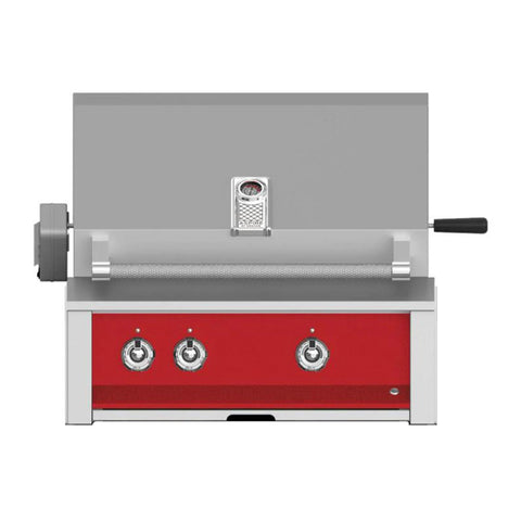 Aspire by Hestan 30-Inch Natural Gas Built-In Grill, 2 U-Burners w/ Rotisserie (Matador Red) - EABR30-NG-RD