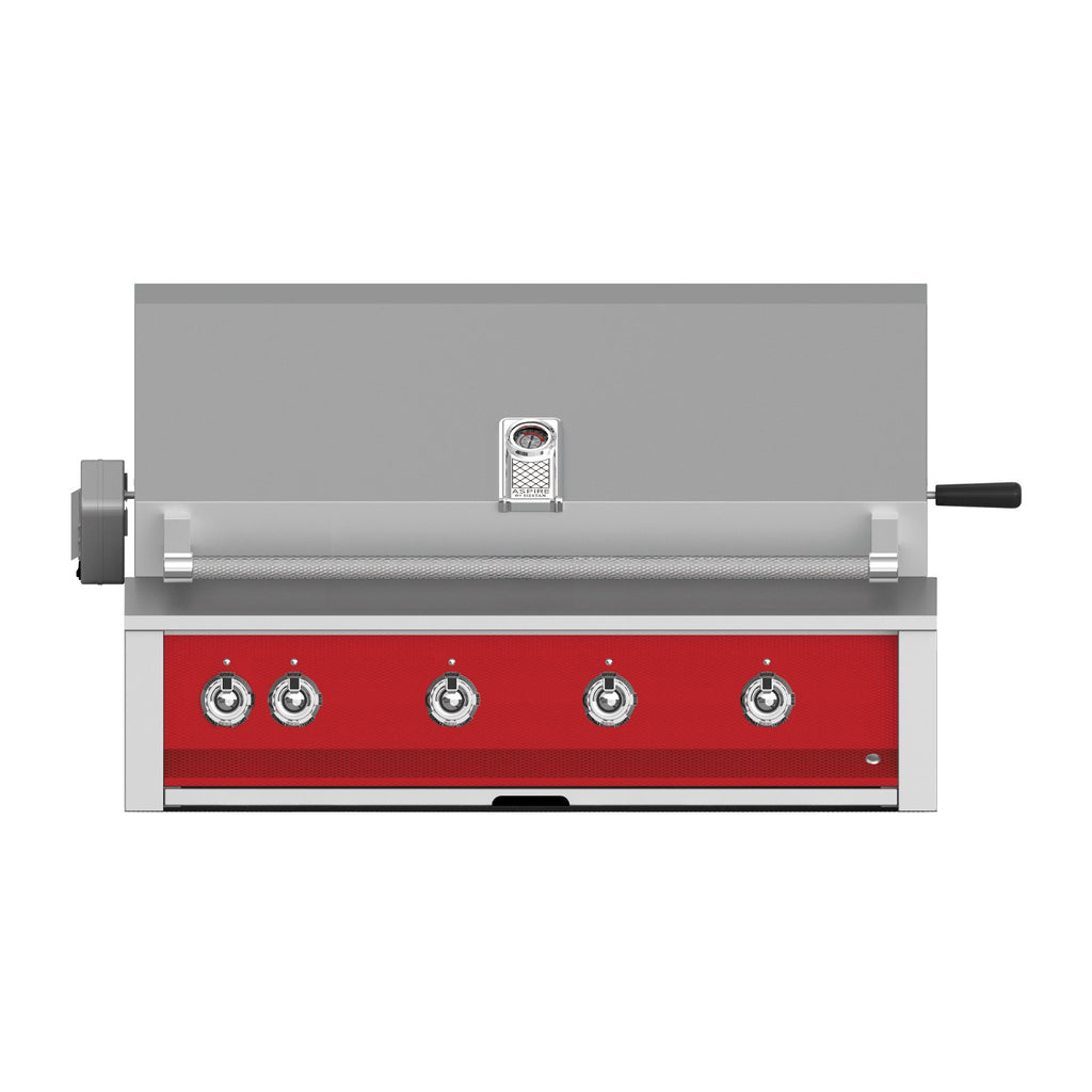Aspire by Hestan 42-Inch Natural Gas Built-In Grill, 4 U-Burners w/ Rotisserie (Matador Red) - EABR42-NG-RD