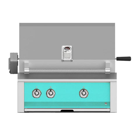 Aspire by Hestan 30-Inch Natural Gas Built-In Grill, 1 U-Burner - 1 Sear w/ Rotisserie (Bora Bora Turquoise) - EMBR30-NG-TQ