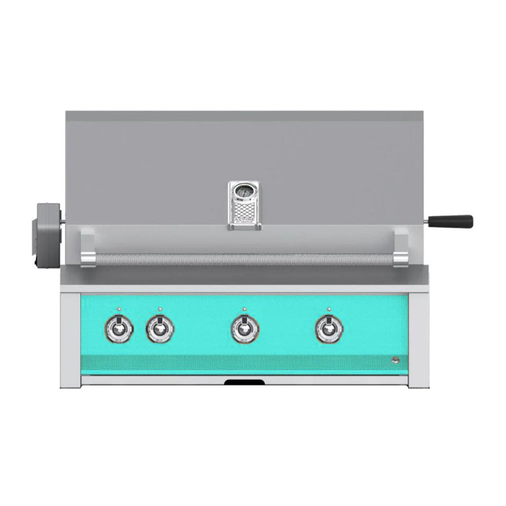 Aspire by Hestan 36-Inch Natural Gas Built-In Grill, 2 U-Burner - 1 Sear w/ Rotisserie (Bora Bora Turquoise) - EMBR36-NG-TQ