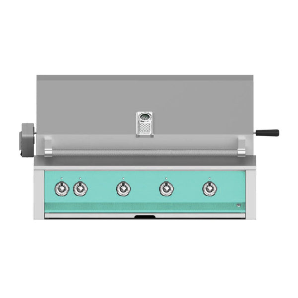 Aspire by Hestan 42-Inch Natural Gas Built-In Grill, 3 U-Burner - 1 Sear w/ Rotisserie (Bora Bora Turquoise) - EMBR42-NG-TQ