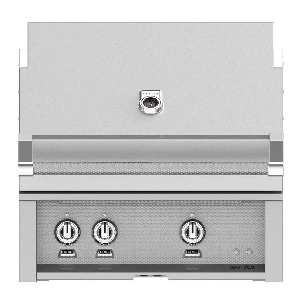 Hestan 30-Inch Natural Gas Built-In Grill, 2 Sear w/ Rotisserie in Stainless Steel - GSBR30-NG
