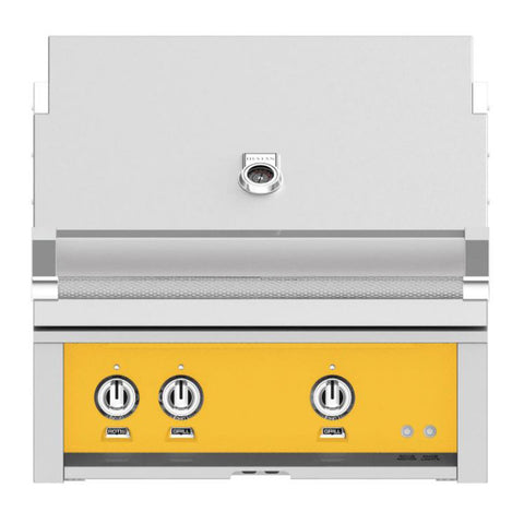 Hestan 30-Inch Natural Gas Built-In Grill, 2 Sear w/ Rotisserie in Yellow - GSBR30-NG-YW