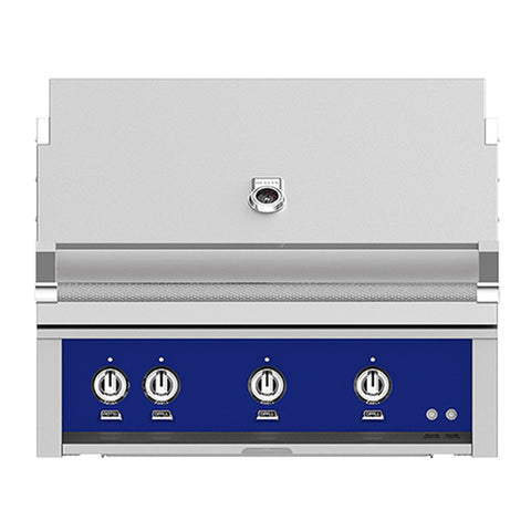 Hestan 36-Inch Natural Gas Built-In Grill, 1 Sear - 2 Trellis w/Rotisserie in Blue - GMBR36-NG-BU