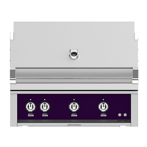 Hestan 36-Inch Natural Gas Built-In Grill - 3 Trellis w/ Rotisserie in Purple - GABR36-NG-PP