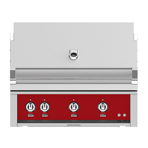 Hestan 36-Inch Propane Gas Built-In Grill, 3 Sear w/ Rotisserie in Red - GSBR36-LP-RD